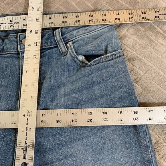 Signature Twenty Four Womens 27 Denim Jeans Blue Baggy Straight Leg Distressed - Picture 7 of 12